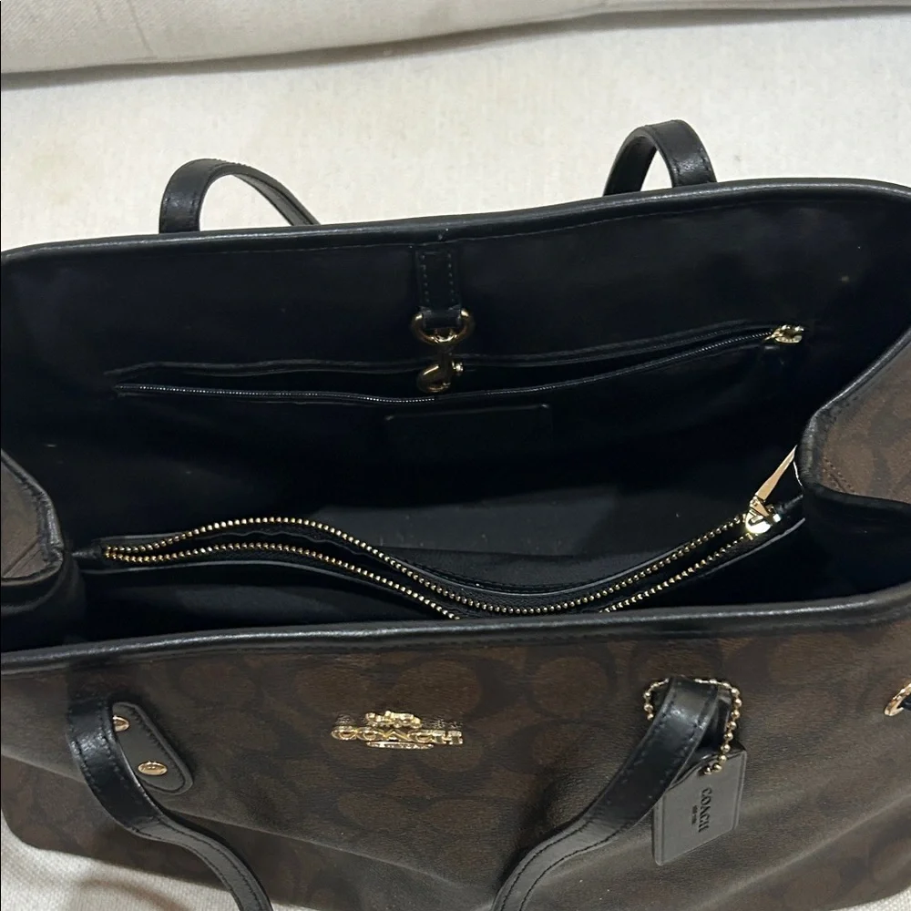 Coach Black and Brown Signature Tote - Picture 2 of 3